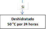 Deshidratado 
50 °C por 24 horas 
,Si